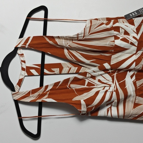 EXPRESS Halter Maxi Dress in Orange and White Size Small - Picture 9 of 15